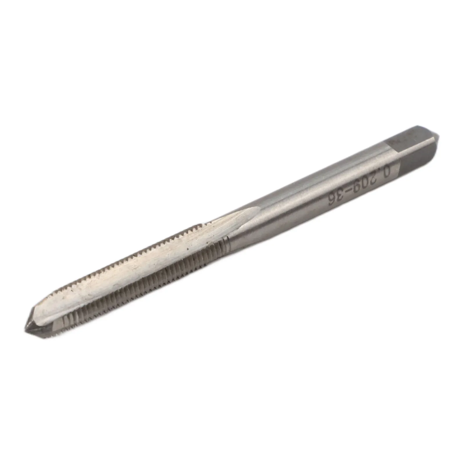3-Slot High Speed Steel Tap 0.209x36 TPI for Tire Stem Thread Cleaning Pointed Start Style 72 mm Length 5 mm Square Drive End