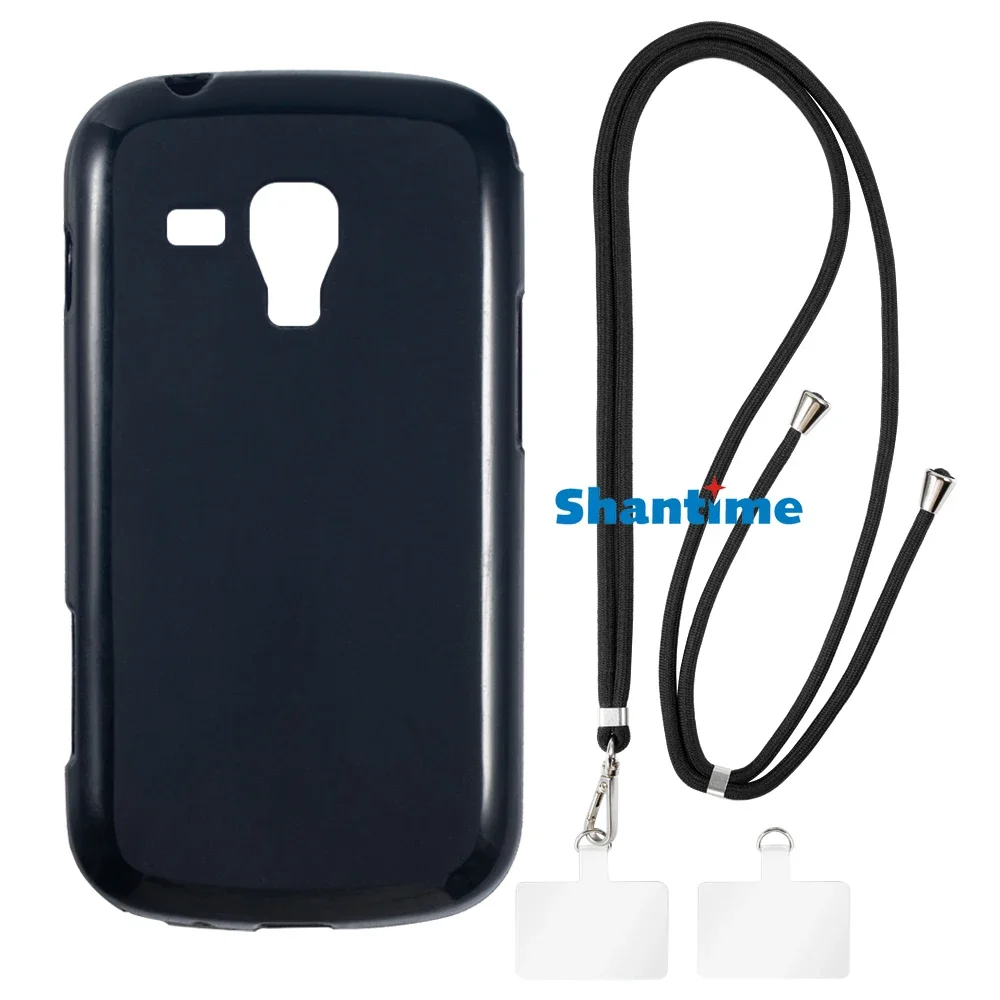 Suitable for Samsung Galaxy Trend S Duos S7562 Case + Ajustable Neck/Crossbody Lanyards and Spacers, Silicone TPU Cover