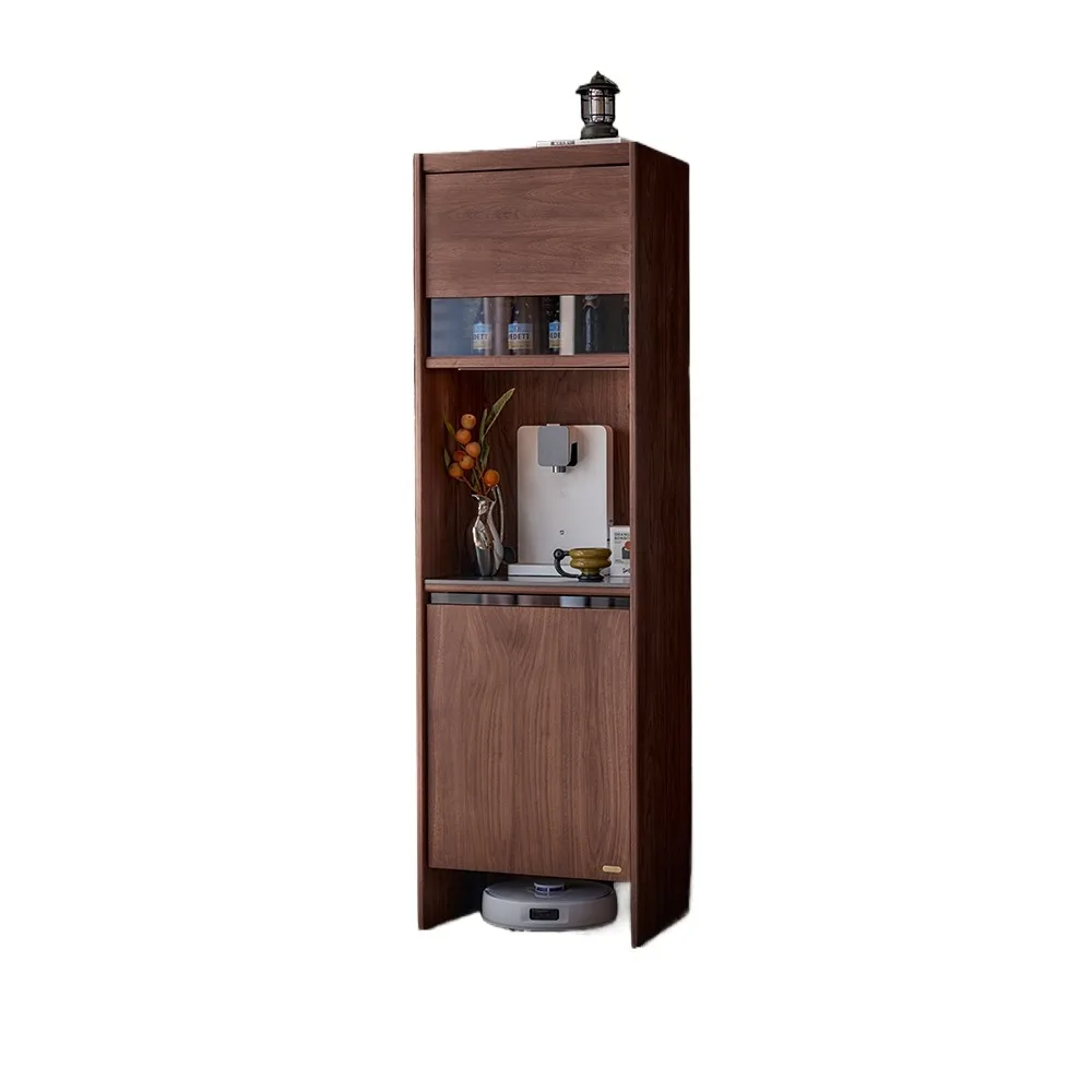 

Solid wood narrow side cabinet, household corner cabinet, black walnut wine cabinet