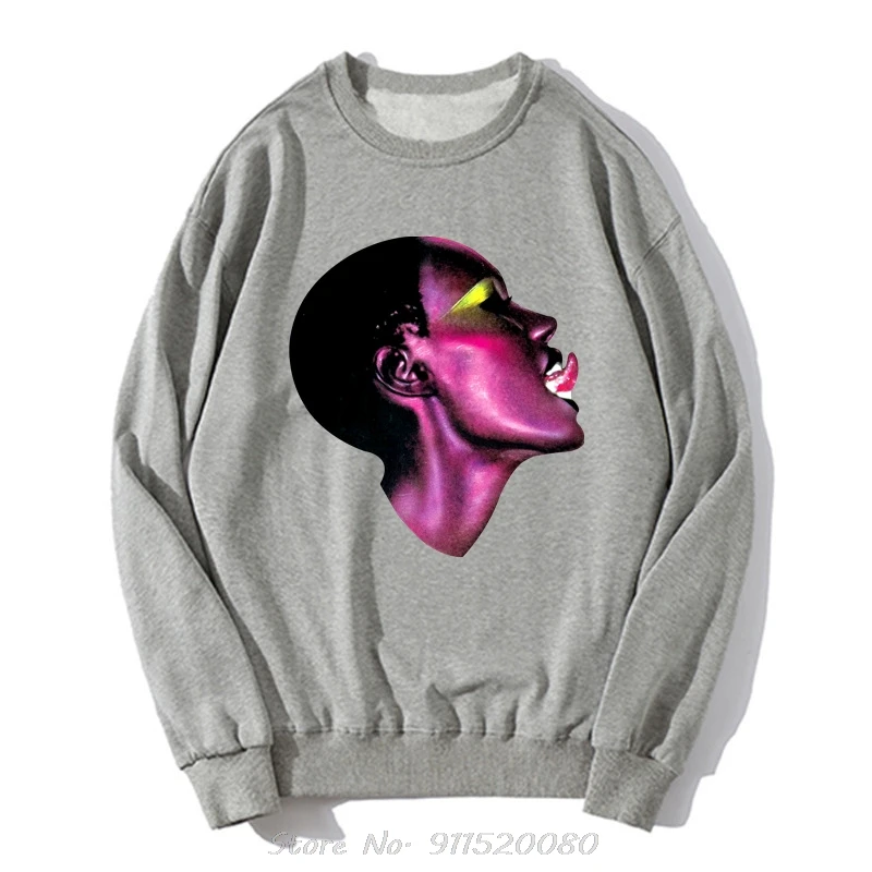 Oversized Hoodie GRACE JONES Disco 70s 60s Studio 54 Clubbing Nightclub Rave Techno DJ Pullover Sweatshirt Men Cotton Clothing