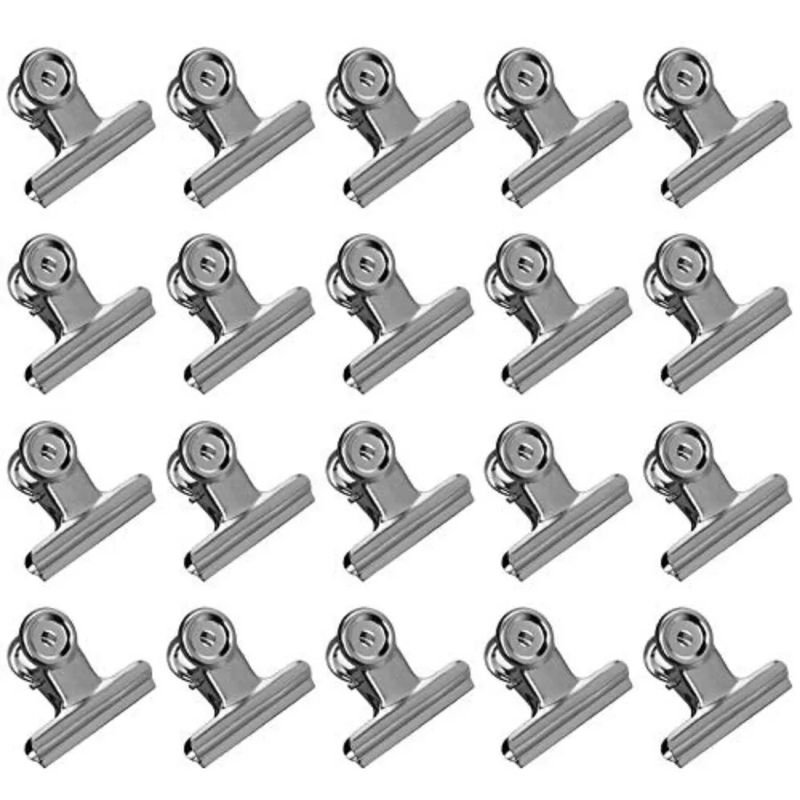 

20 Pack Large Metal Hinge Clips, 2 Inch Bull Binder Paper Clips Clamps File Clamps Bulldog Clips for Food Bag, Pictures, Photos