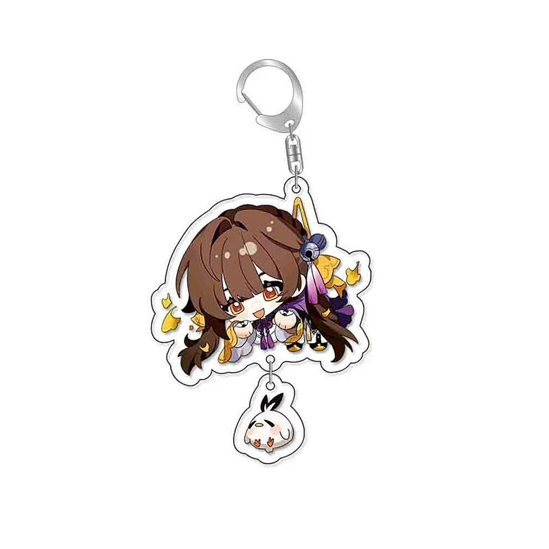 Stelle Caelus Honkai Star Rail Himeko Cute Cartoon Keychain Kawaii Keyring Baji Bag Parts & Trendy Gift