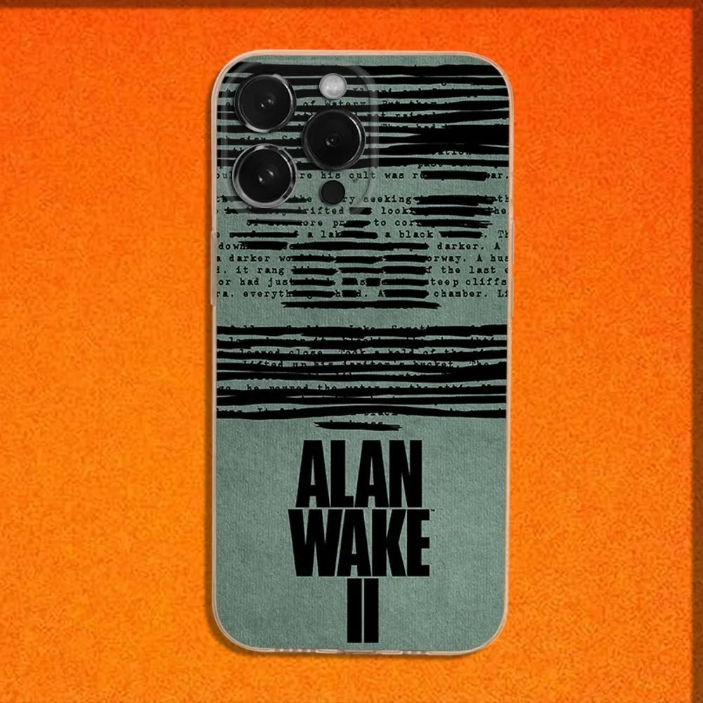 Game A-Alan Wake Phone Case For iPhone 16,15,14,13,12,11 Plus,Pro,Max,XR,XS,X,Plus,SE,Mini Transparent Soft Cover