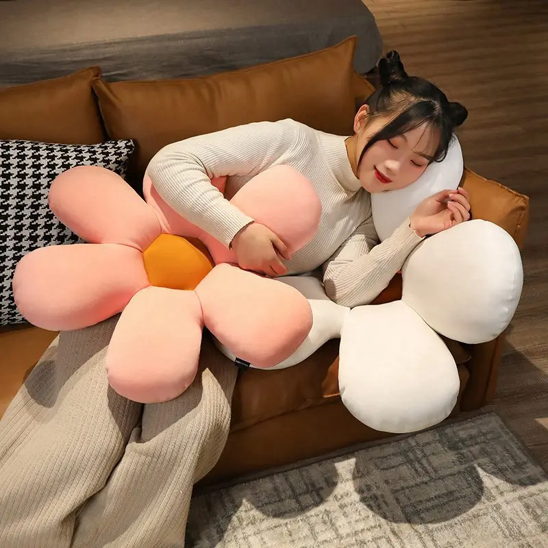 3 größen Daisy Plüsch Pflanzen Kissen Lebensechte Sonnenblumen Sitzkissen Unten Baumwolle Gefüllt Braun Rosa Weiß Stuhl Blume Kissen Geschenke