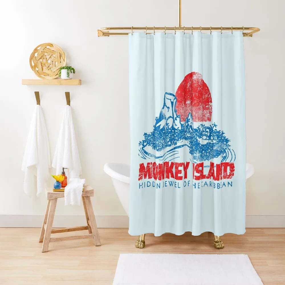 

Monkey Island Shower Curtain Set For Bathroom Window Modern Accessory Bathrooms Luxury Bathroom Shower Curtain