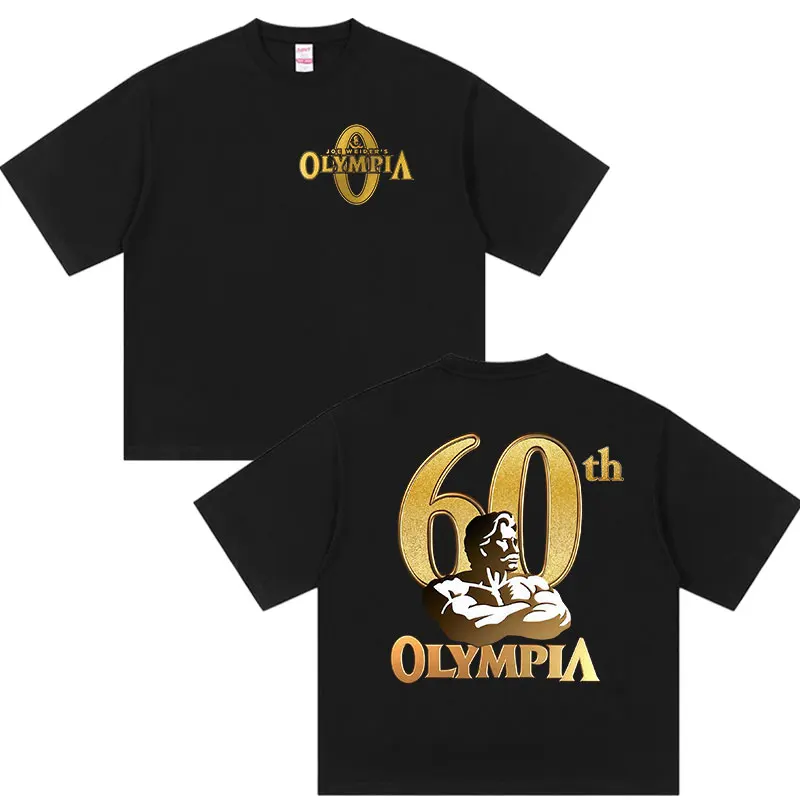 60 Olympia Gym Fitness Pump Cover Grafik-T-Shirts für Herren, hochwertiges, modisches Vintage-T-Shirt für Herren, 100 % Baumwolle, übergroßes T-Shirt
