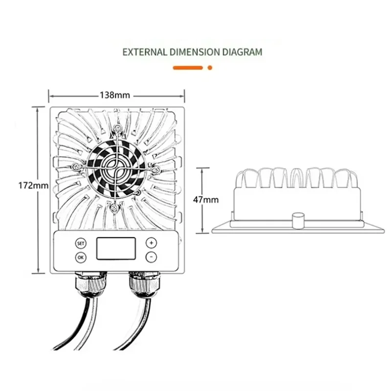 -FDDT Intelligent Temperature Solar Recharging Controller 600W MPPT Step-Down Charger 10-  30V/17-85V Output