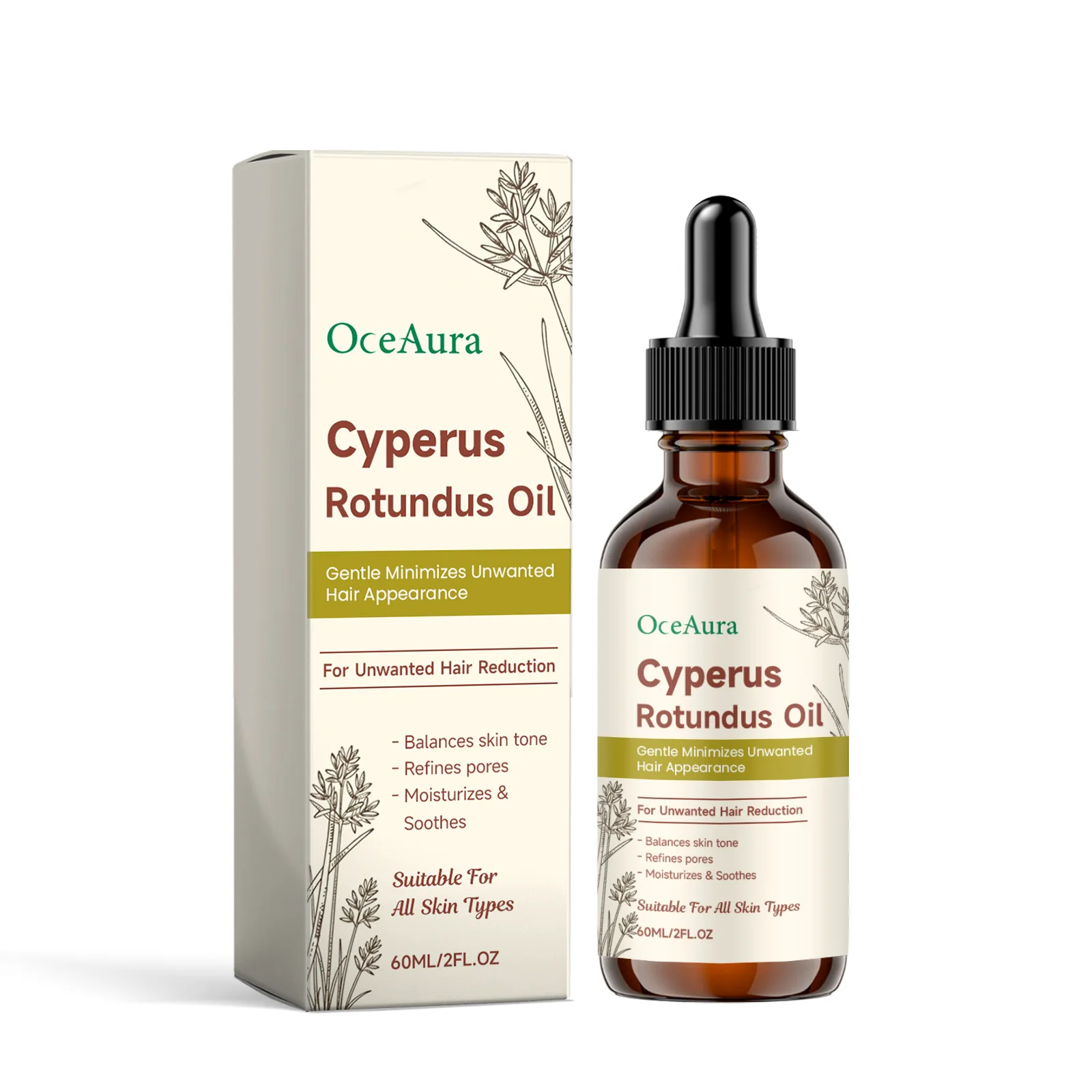 OCEAURA Hair Removal Soothing Essential Oil Inhibit Hair Growth Painless Reduce Stinging Sensation Skin Nourishing Essential Oil