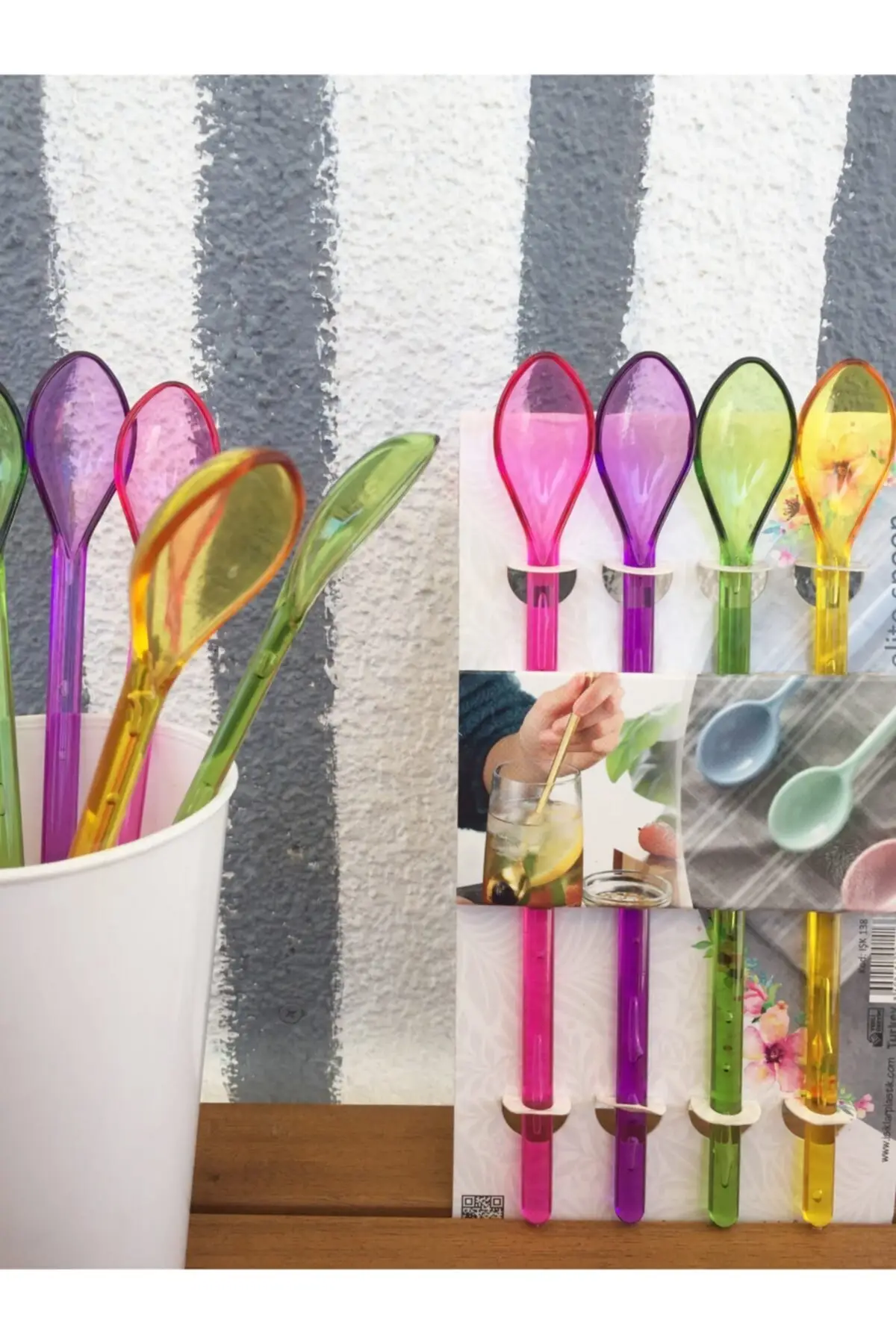 4 pcs Cocktail Stirrer Spoon Long Spoon-Coffee Pot Spoon-Colorful Long coffee Spoon