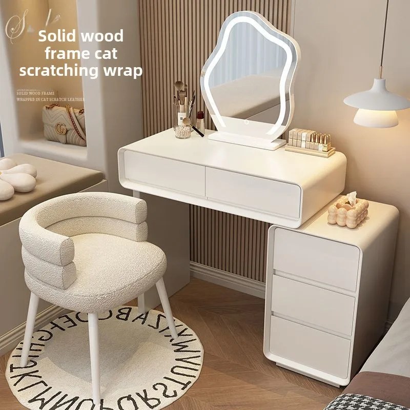 Cream wind French new dresser, bedroom, chest, integrated modern simple solid wood makeup table, bedside table, small