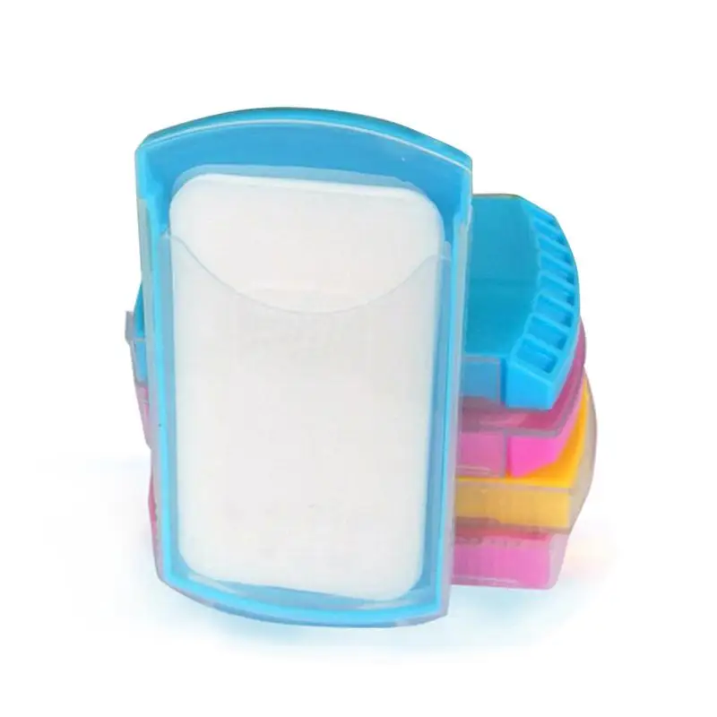 50 Pcs Portable Soluble Disinfectant Soap Paper For Baby Paper Clean Scented Slice Foaming Box Travel Portable Hand Washing Box