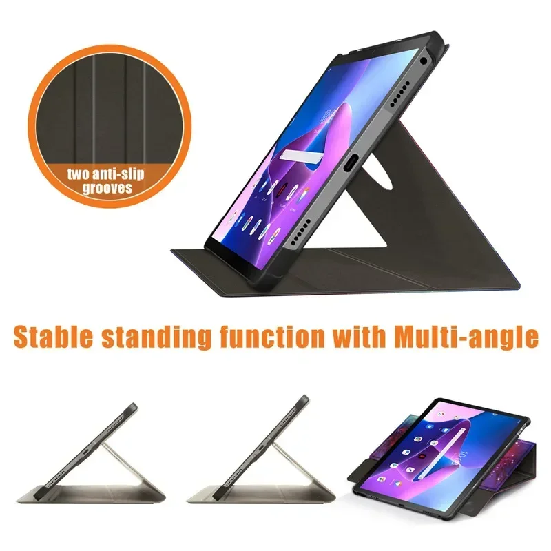 360 Rotating Stand Tablet Case For Xiaoxin Pad 2022 10.6 inch Smart Cover For Lenovo Tab M10 Plus 3rd Gen Case TB125FU TB128FU