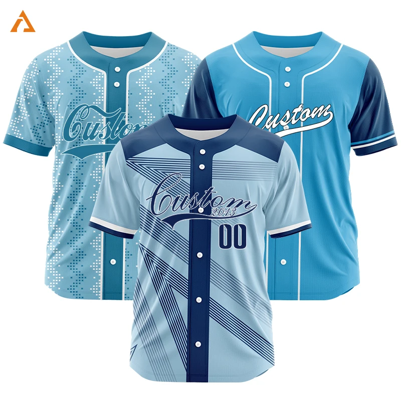 

Customizable Men Full Button Baseball Jersey Women Team Print Personal Name Number Logo Hip Hop Baseball Sports T-shirt ZB3996