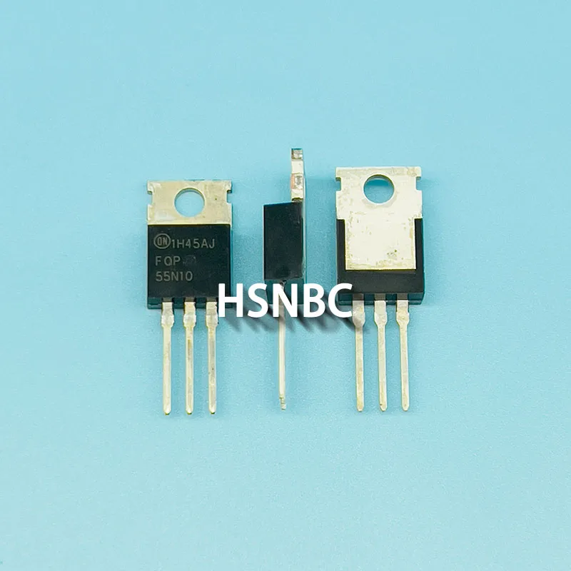 10Pcs/Lot FQP55N10 55N10 TO-220 100V 55A MOSFET N-Channel Power Transistor 100% New Imported Original