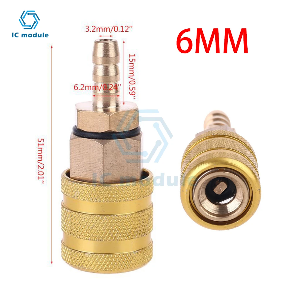 6mm/8mm zacisk zaworu opona samochodowa dysza do pompy zacisk z litego mosiądzu do szybkiego łączenia złącze inflacyjne uchwyt pneumatyczny Adapter