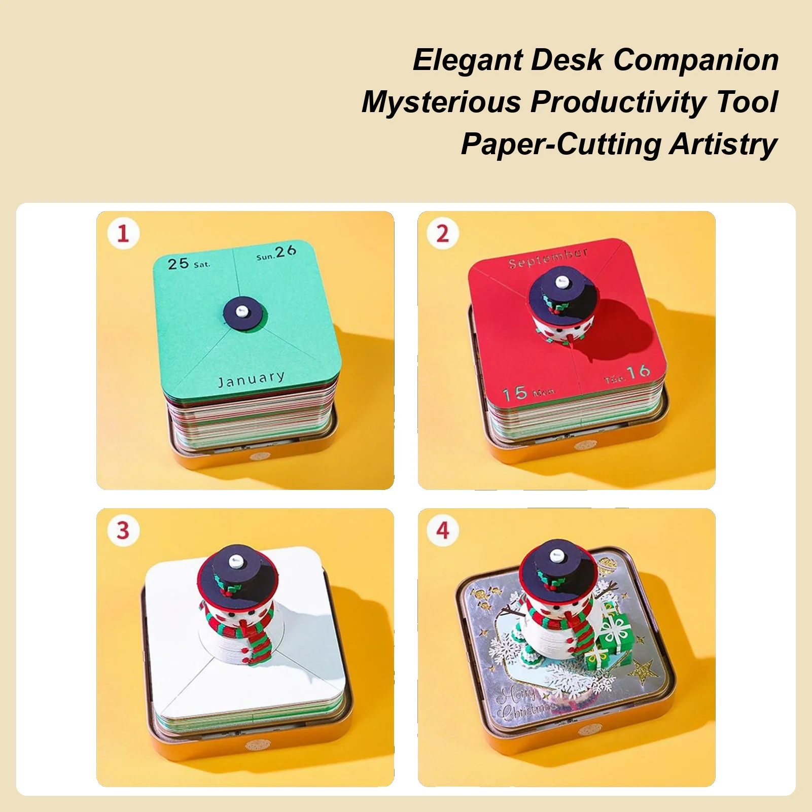 

Time Piece Calendar 2026 Paper Carving Art Note Snowman Calendar 2026 Funny Notepad Decoration For Christmas Study Workplace