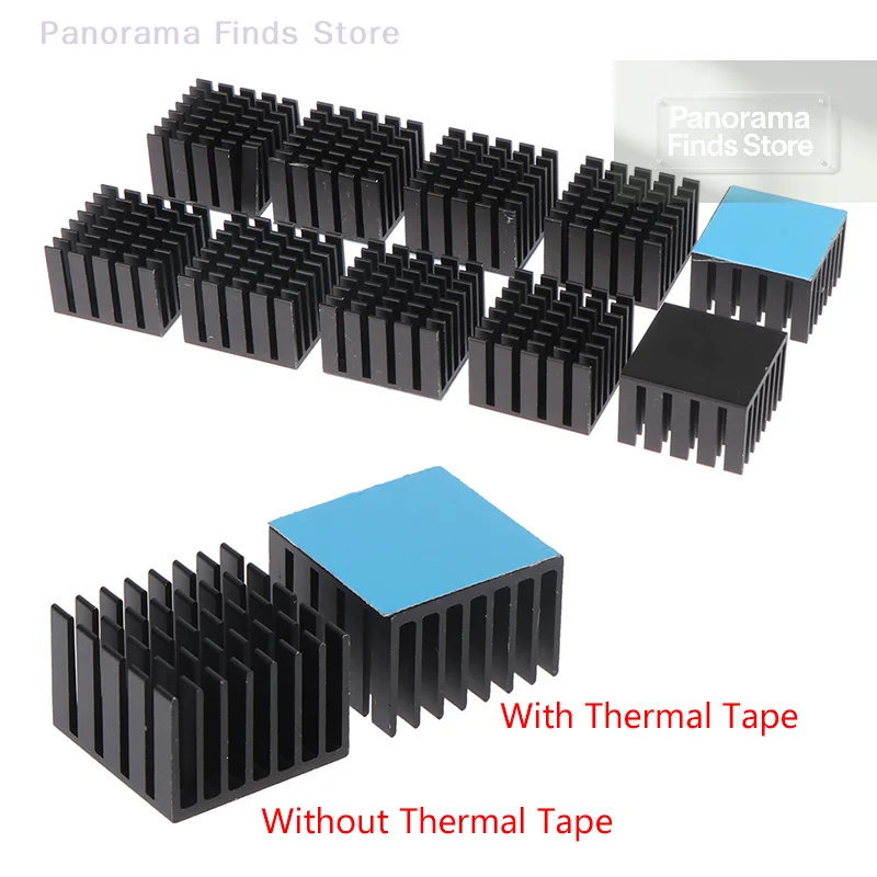 5Pcs Aluminum Heatsink Radiator Cooler 22x22x15mm with Thermal Tape for Electronic Chip IC LED Computer Cooling System