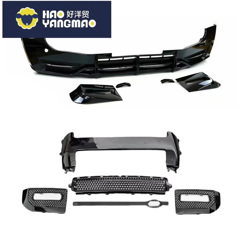 Suitable for Land Defender 110/90 Ruman Surround with Lights Front Bumper Hood Roof Reverse Running Board Black