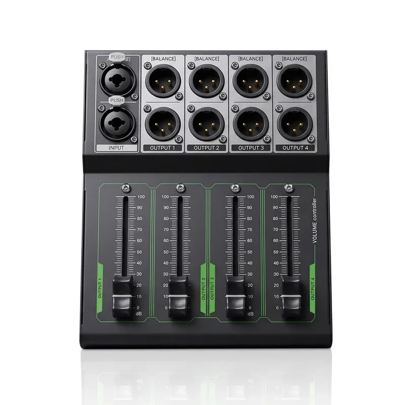 for  Passive Audio Controller 4 Channel Input Single Output Stage Conference Multi Channel Microphone Volume Regulator