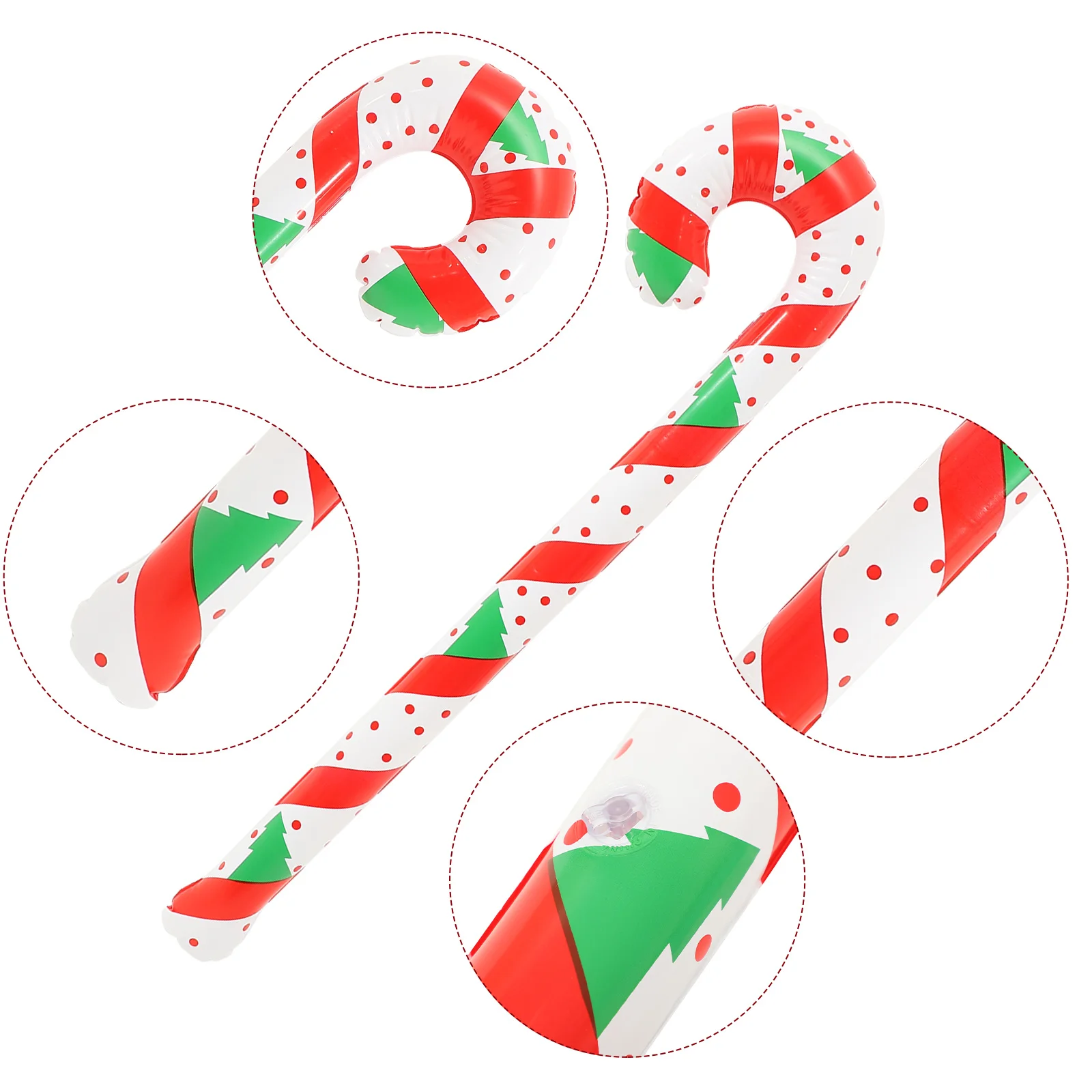 

4Pcs Inflatable Christmas Candy Canes Premium PVC Weather Resistant Balloons for Indoor Outdoor Holiday Party Decoration