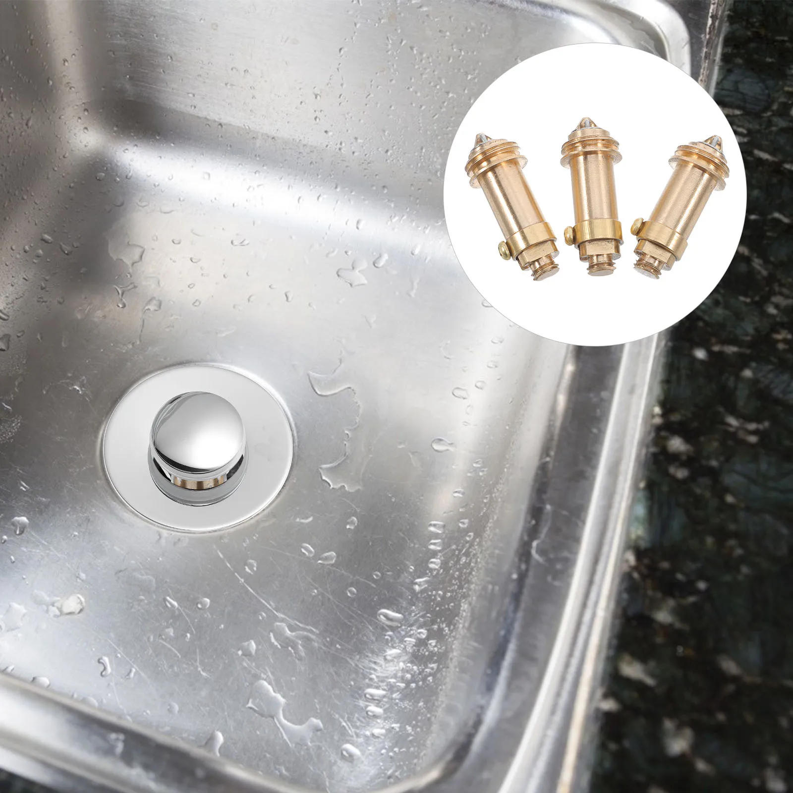 3 قطعة الصلبة النحاس المنبثقة قابس التصريف الأساسية استبدال مانعة للتسرب مغسلة بالوعة ملحق المنبثقة تجفيف استبدال الأساسية