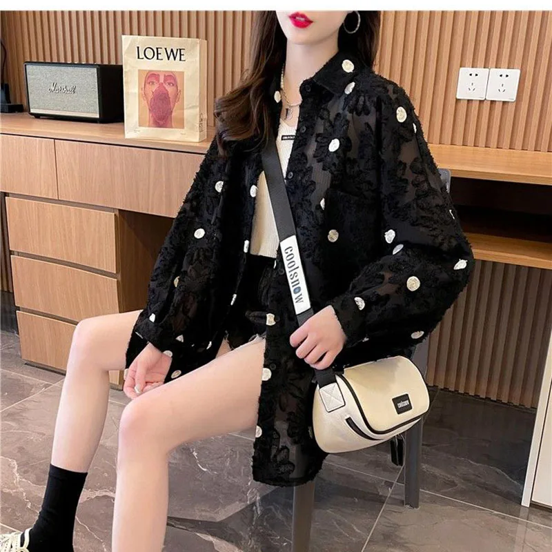 

Vintage Sun Protection Top Chic Y2K Design Long Sleeve Thin Shirt Women's 2025 New Summer Loose UV Protection Casual Jacket Lady
