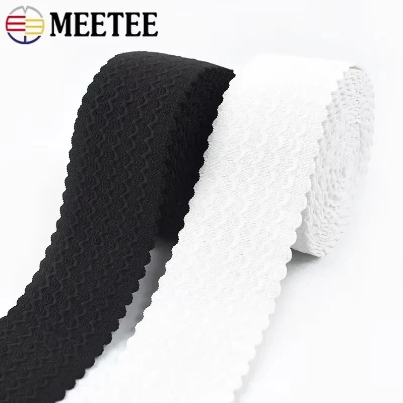 Meetee 2/5/10M Elastic Bands 40-70mm Width Rubber Ribbon for Skirt Waistband Spring Webbing Tape DIY Clothes Sewing Accessories