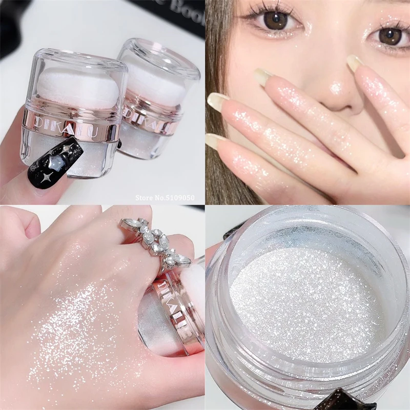 Glitzer-Feen-Highlighter-Puder für Bräute, Hochzeits-Highlighter, Hochglanz-Puder, Körperglitzer, Loses Puder, Funkelndes Party-Make-up – Detail 1