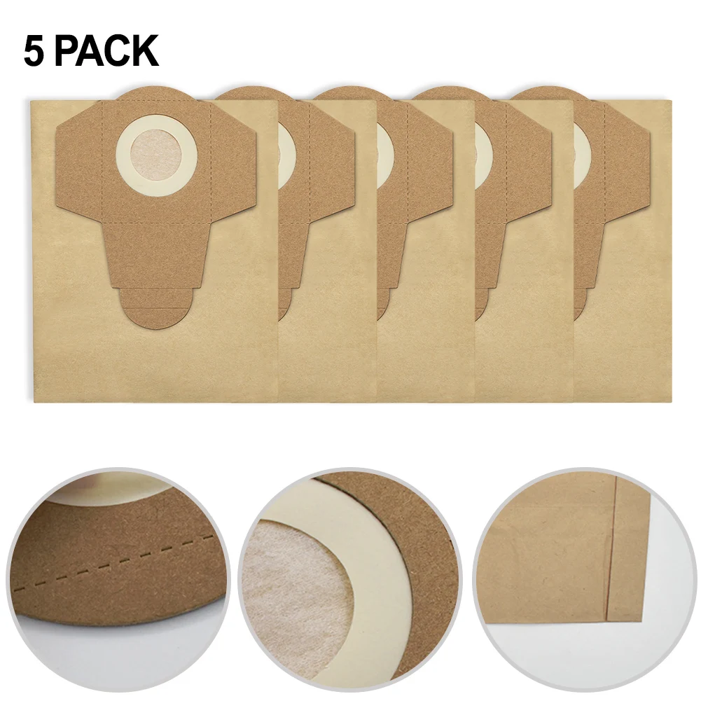 20L For Einhell Wet & Dry Vacuum Bags (Pack Of 5) For BT-VC 1250S Cleaner Cloth Dust Bag Vacuum Filter Bag Accessories