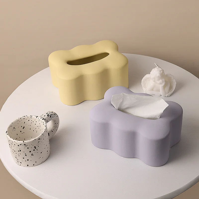 

1 Pc Ceramic Tissue Box Decoration of Living Room Paper Box Restaurant Tabletop Decorations Bedside Table Tissue Storage