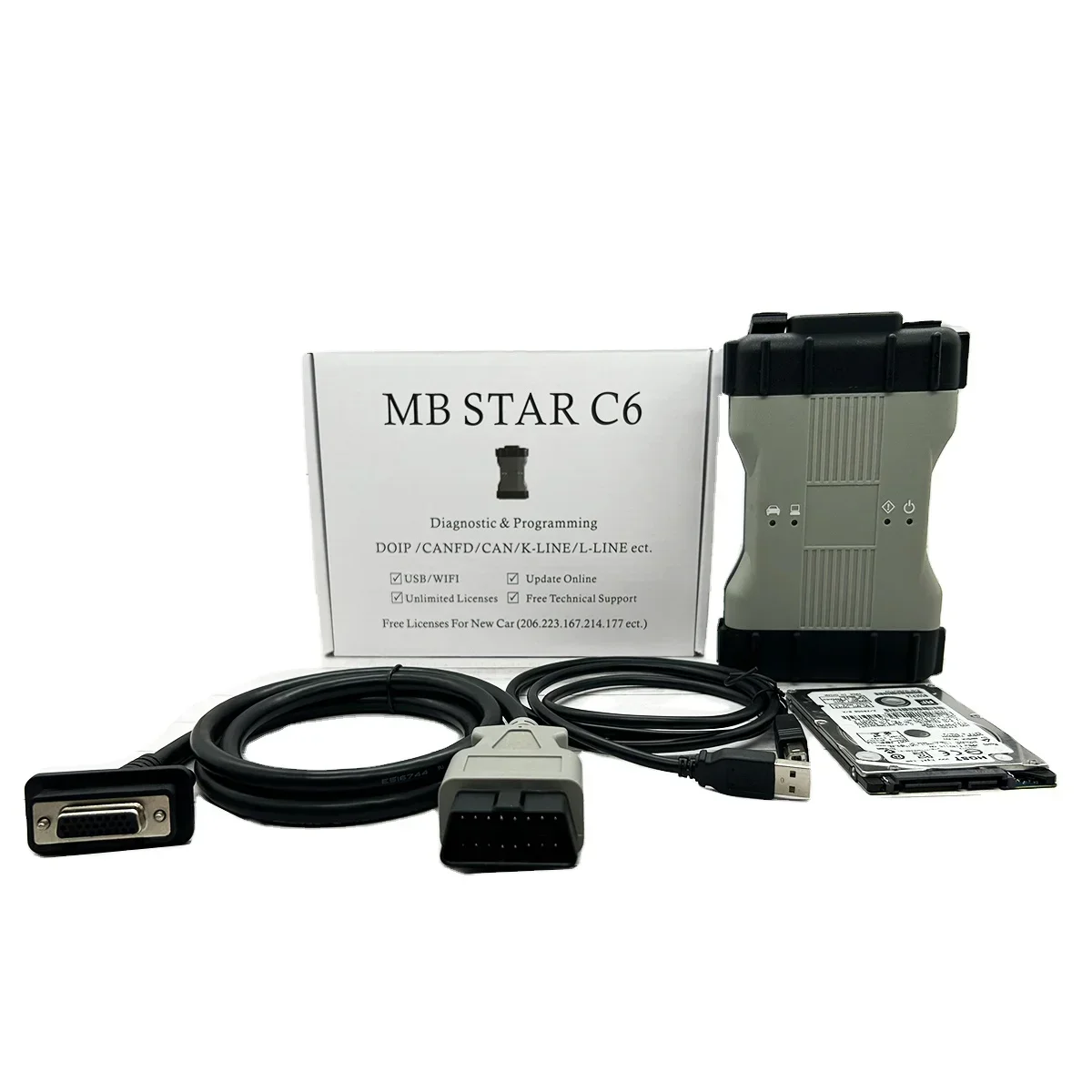 LHMB STAR C6 2023.09 Software VCI Multiplexer HDD Auto OBD2 Scanner Diagnostic Tool for Car ECU Programming Code Reader