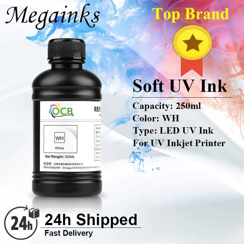 Tinta LED UV para impresora de inyección de tinta, cabezal de impresión suave, para Epson 250, 1390, 1400, DX4, DX5, DX6, DX7, Roland Mimaki, 1410