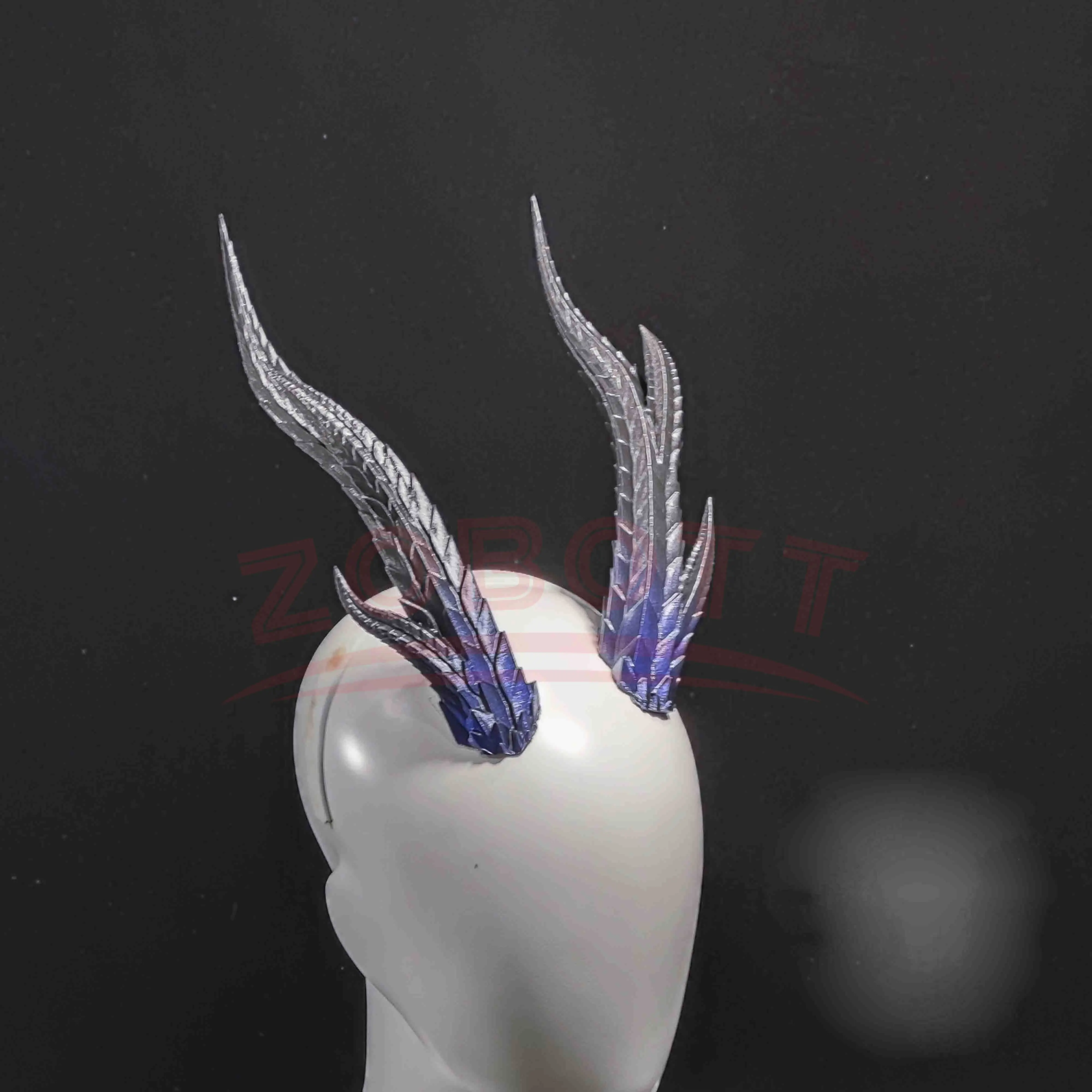 Nezha 2 Aorun التنين ملك البحر الغربي تأثيري حلي مجموعة القرن الأذن اكسسوارات ثلاثية الأبعاد PLA المعادن الأزرق مخصص الزي