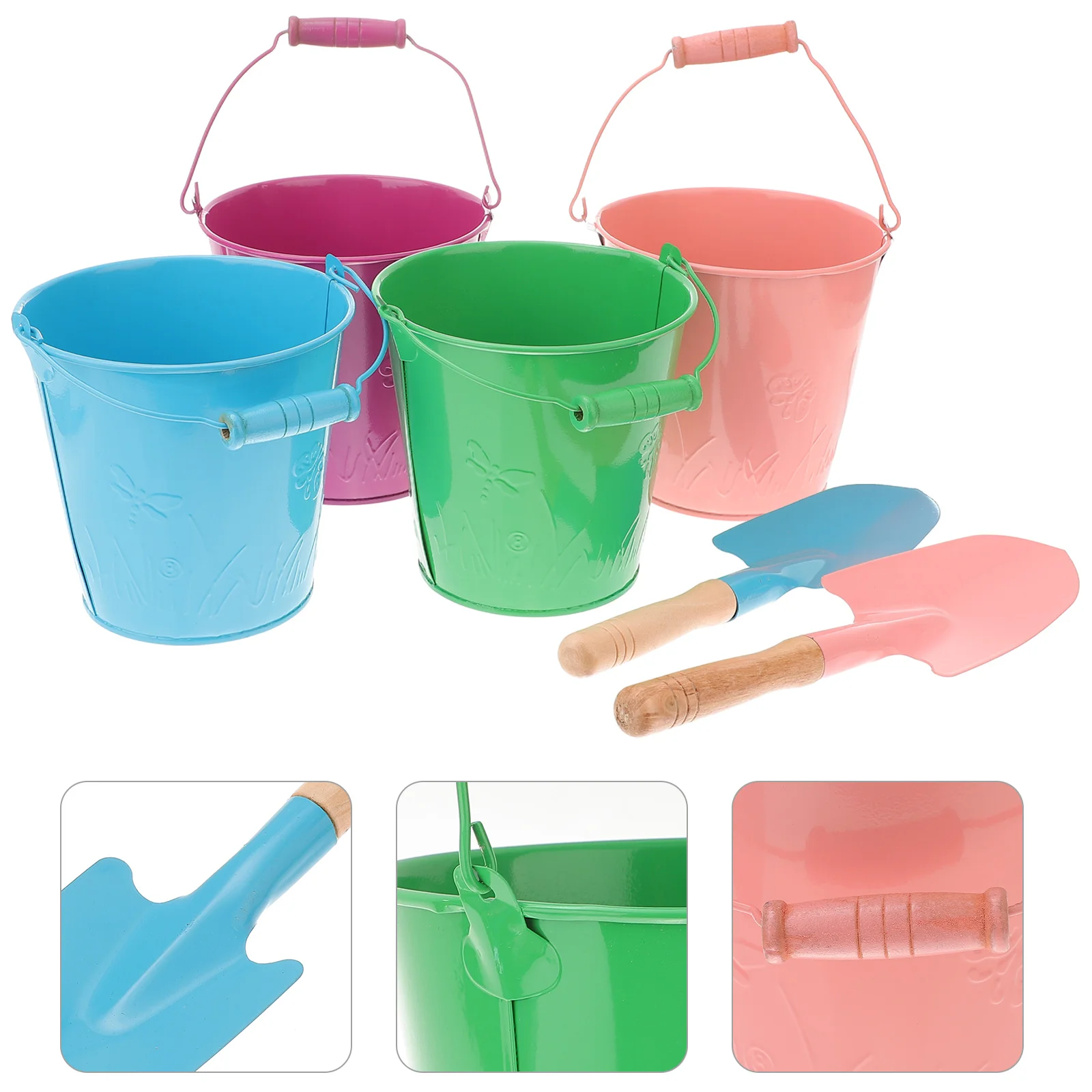 

6 Pcs Gardening Tin Bucket Planting Toys Children Tools Childrens Kids Sand