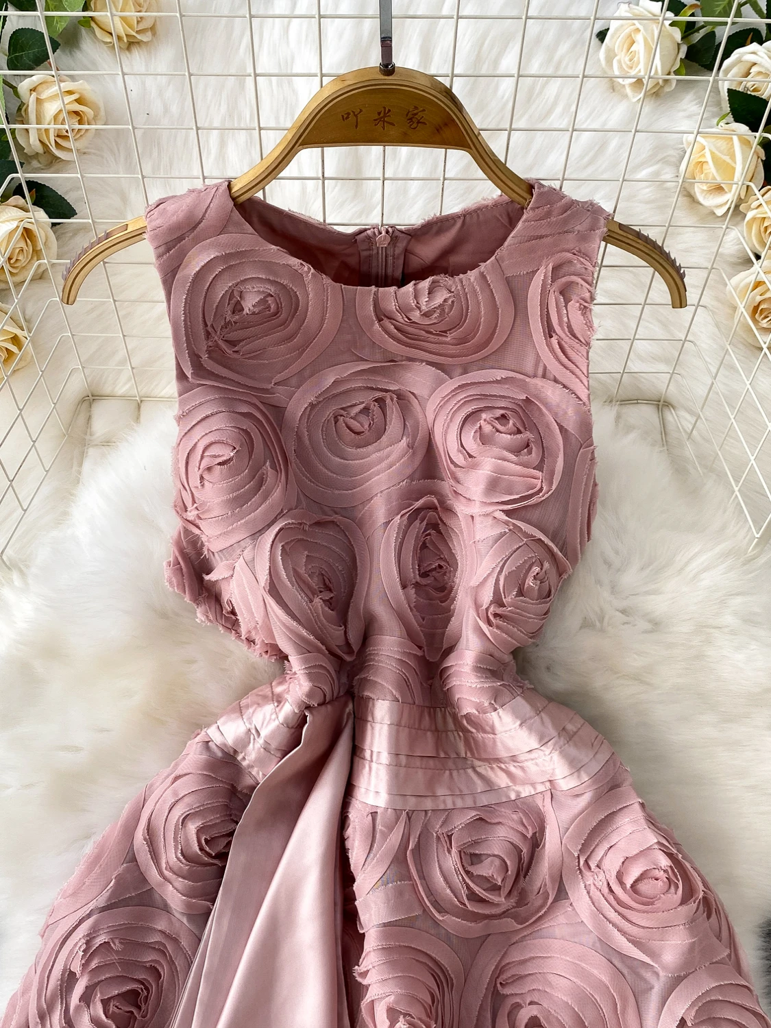 Ele round Ne Svel Dr Women's Summer High Waist Slimming Evening Gown Mid-Length A-Line Skirt Korean Sle