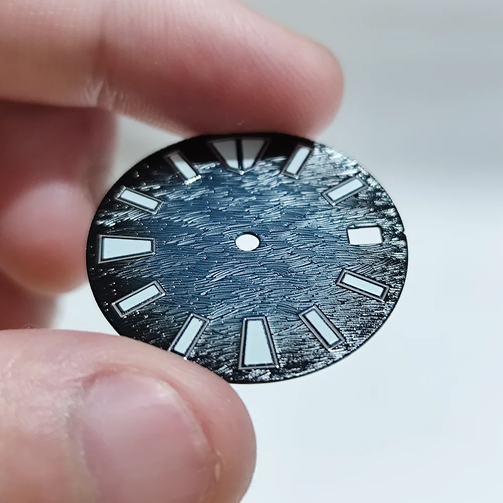 NH35 Dial 28.5mm Devil Fish Texture Dial C3 Green Luminous NH35 Watch Dial Accessory NH35 28.5mm Dial Accessories 28.5mm Dial - view 4