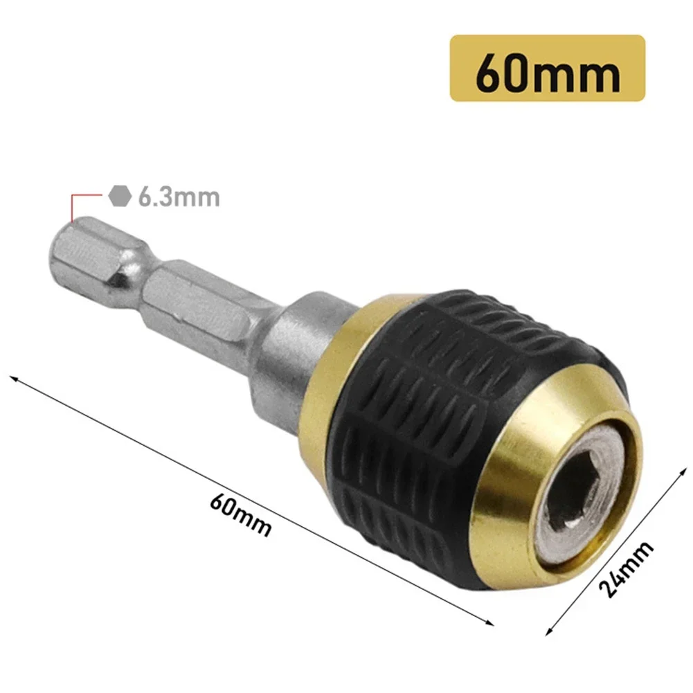 60mm 1/4 duża głowica wyskakujący szybka wymiana Adapter zwalniający samoblokujący uchwyt sześciokątny pręt przedłużający wiertarka elektryczna śrubokręt