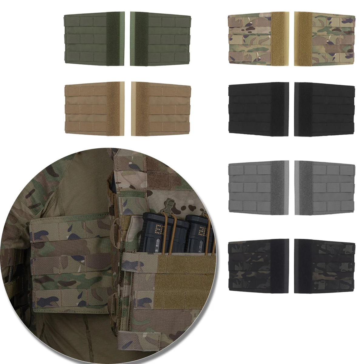 

Tactical Vest Side Circumference Combat Vest MOLLE Side Panel Waist Patch for Outdoor Tactical Shooting and Hunting Equipment