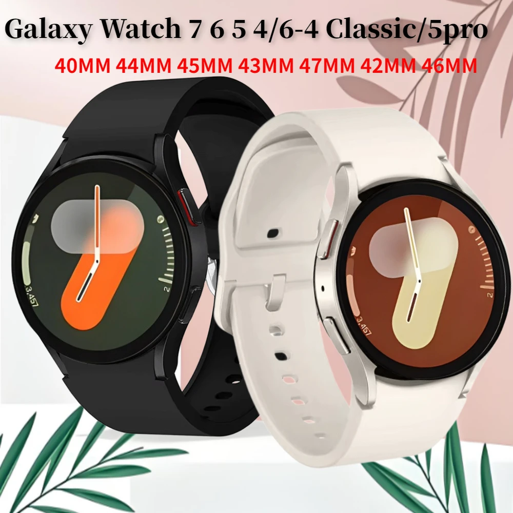 

20mm Silicone Strap For Samsung Galaxy Watch 7 6 5 4 40mm/44mm 5Pro Original Bracelet Belt Galaxy Watch 6 Classic 47mm/43mm band