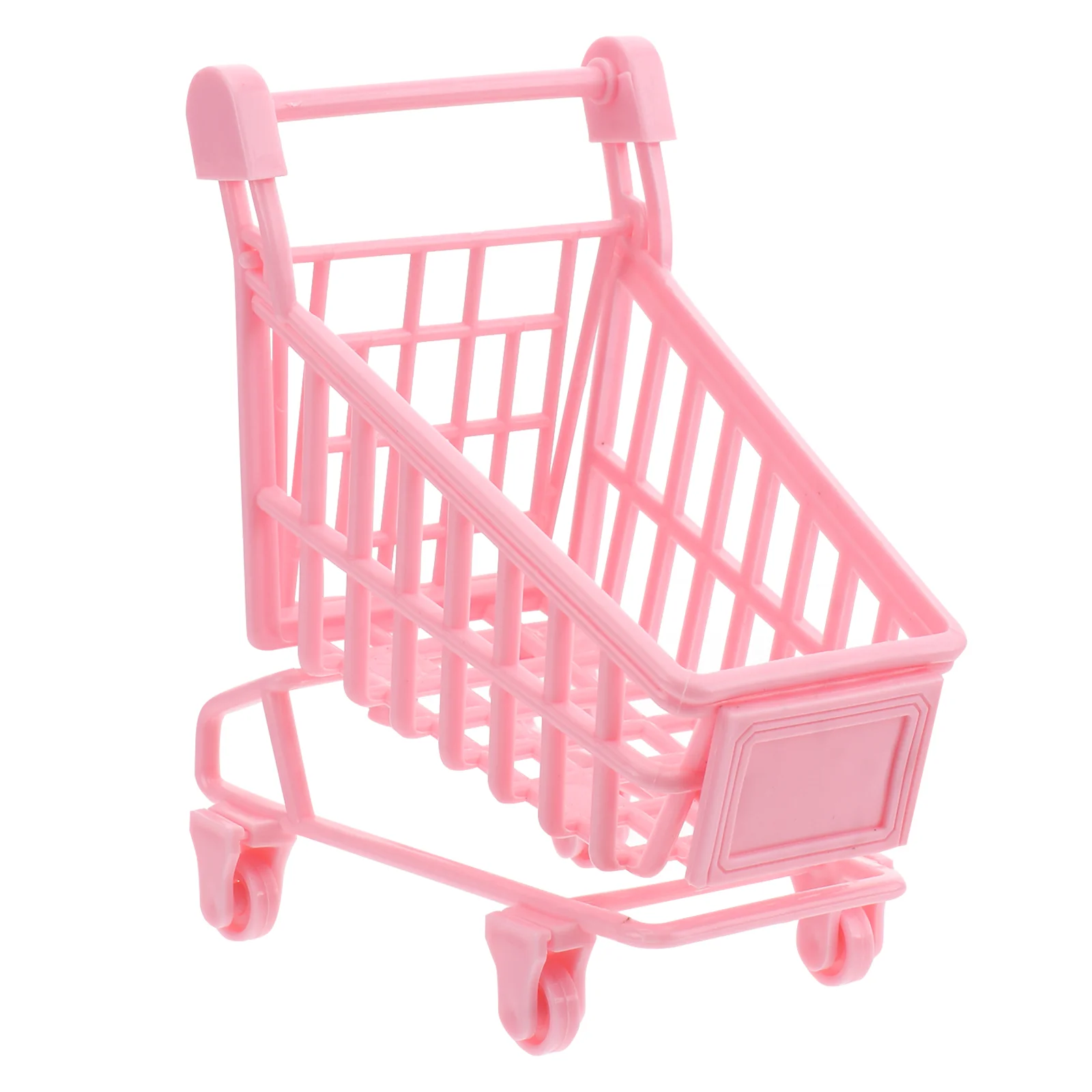 Carrinho de compras mini mesa acessórios cesta armazenamento caixa rosa trolly mãe bebê rolando