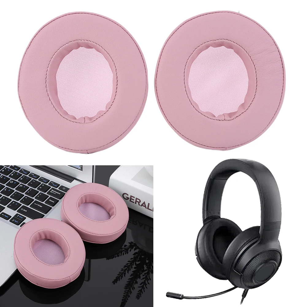 Para razer kraken x almofadas de substituição almofadas de ouvido memória espuma proteína couro copos capa fones de ouvido acessórios, 1 par
