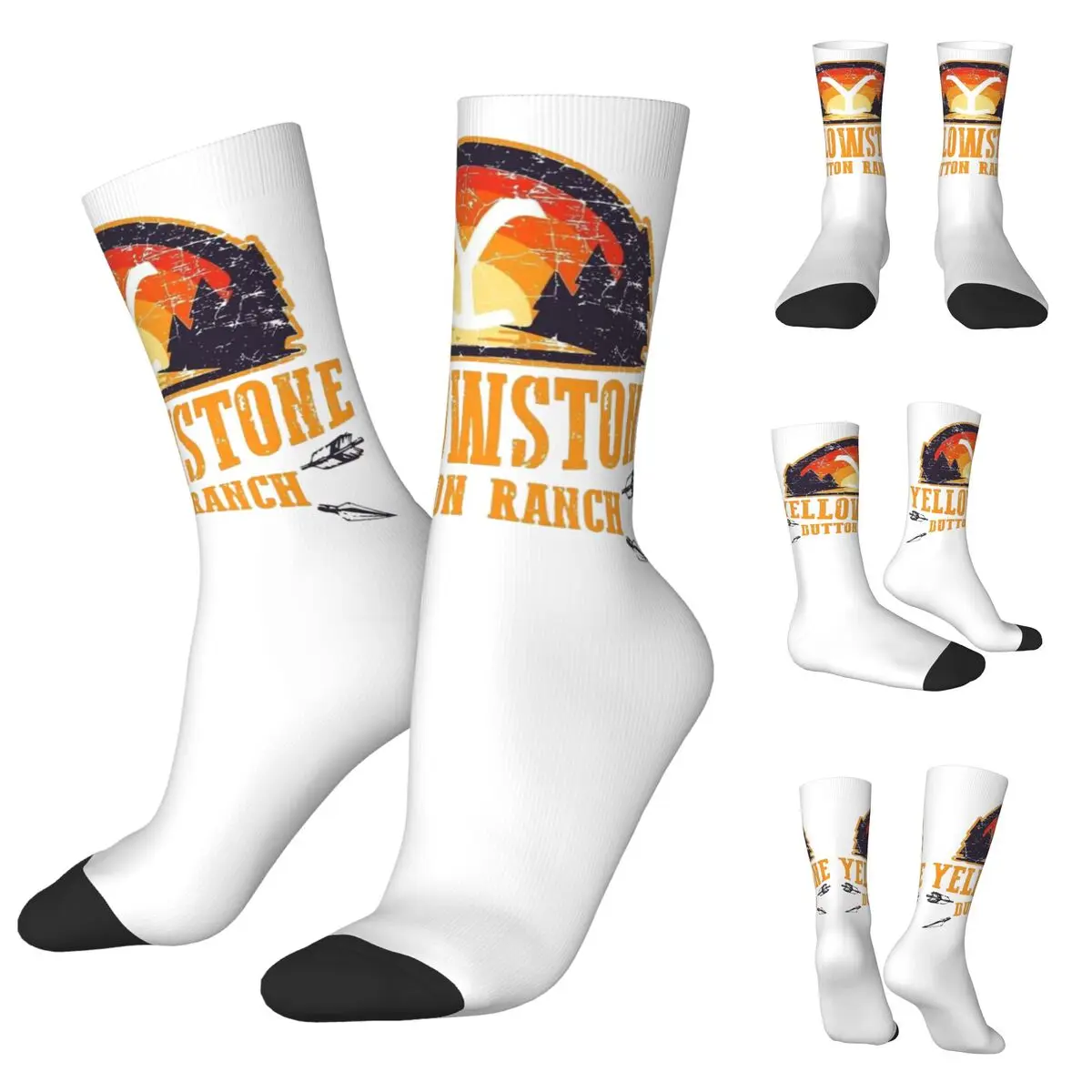 Cowboy Et De Yellowstone Dutton Ranch Unisex Socks,Running 3D Print Happy Socks Street Style Crazy Sock