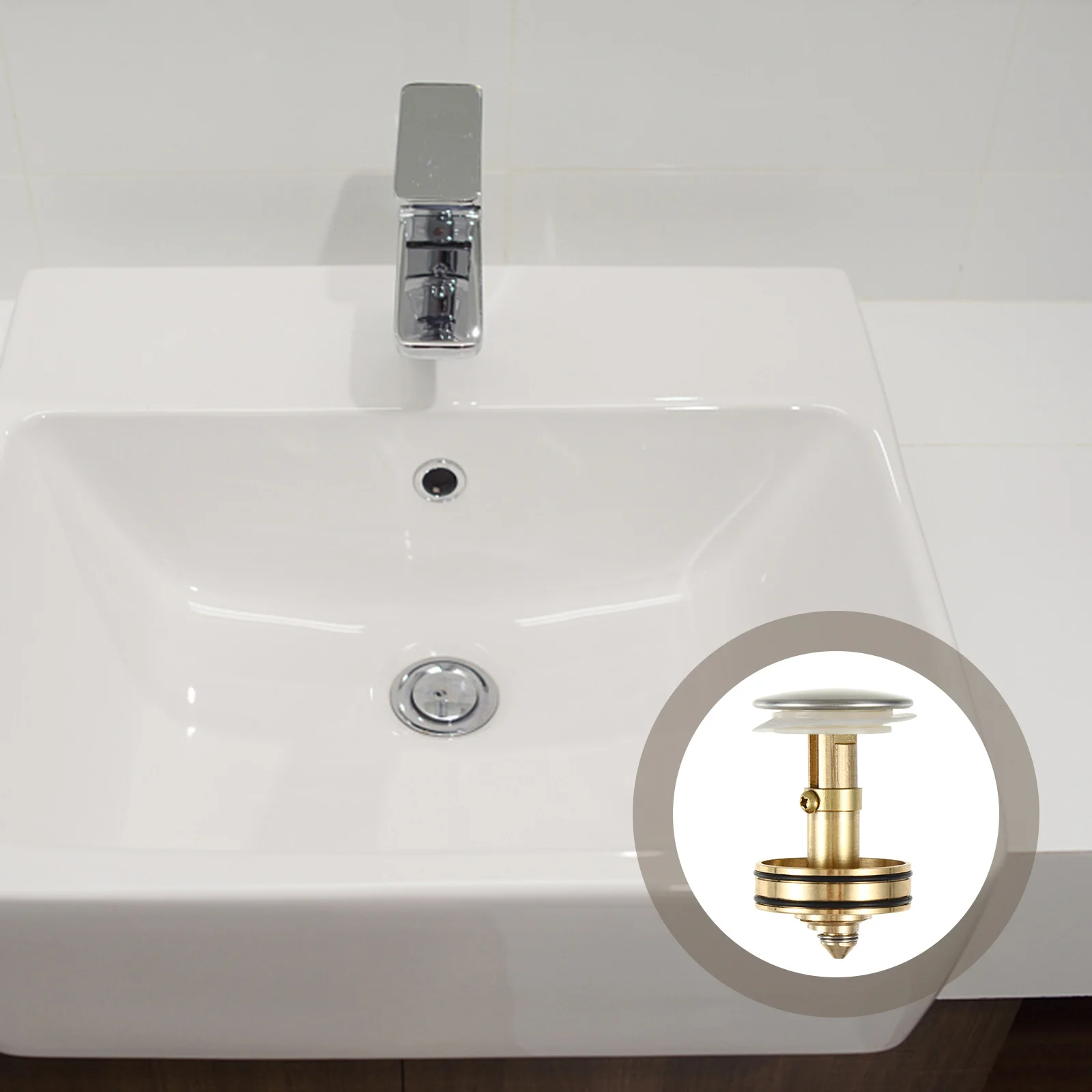 

1pc Wash Basin Popup Drainer Universal Sink Stopper Bounce Drain Filter For Kitchen Bathroom Shower Room Drainage Tool