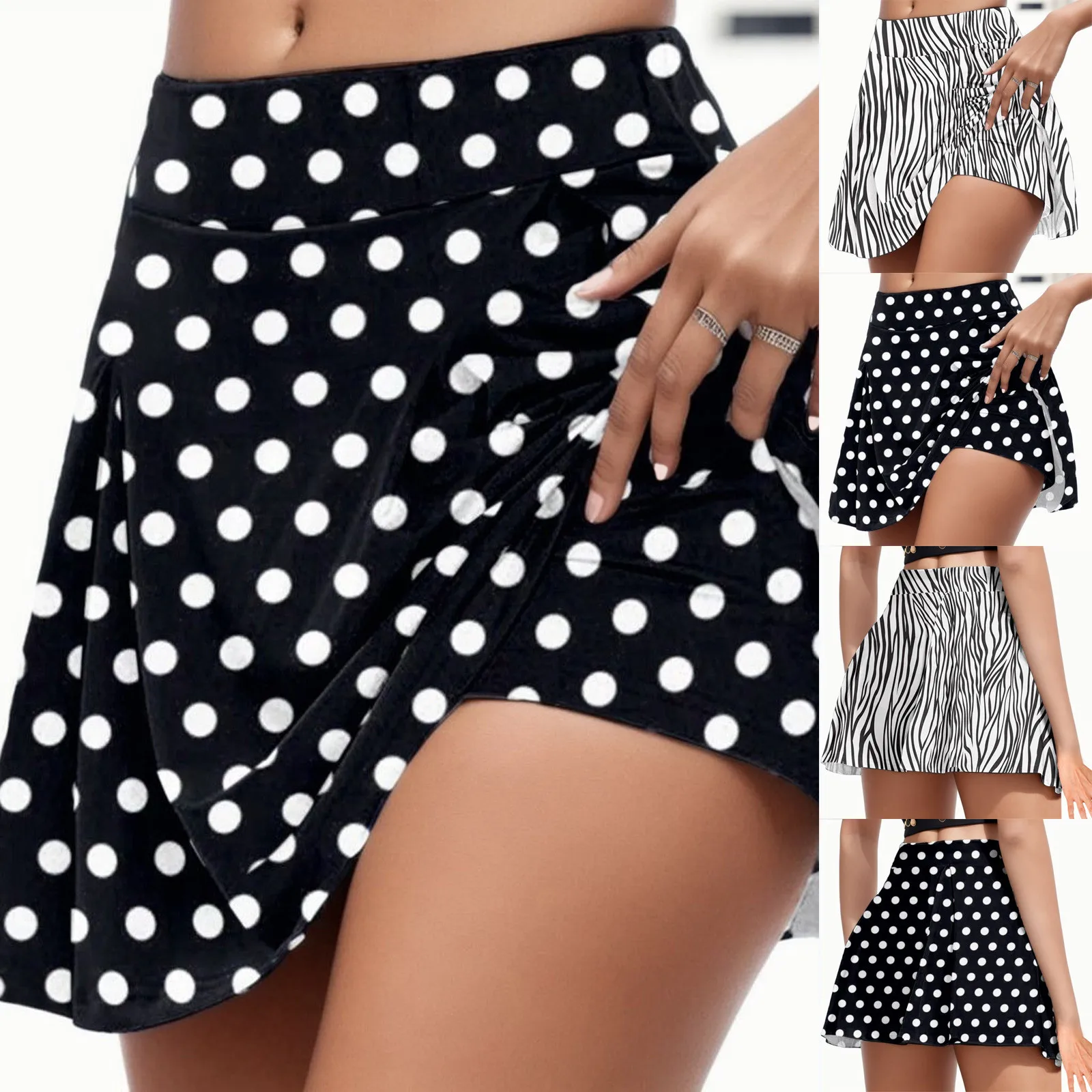 

Women Summer Sport Skort Running Gym Yoga Bottoming Pants Skirt Casual High Waisted Shorts Mini Skirt Print Dress