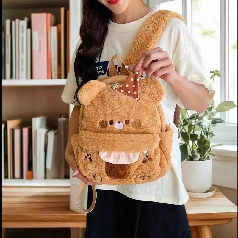 Cartoon beer dier pluche rugzak schattige gevulde kleine beer schooltas grote capaciteit knapzak student schoudertas mooi cadeau