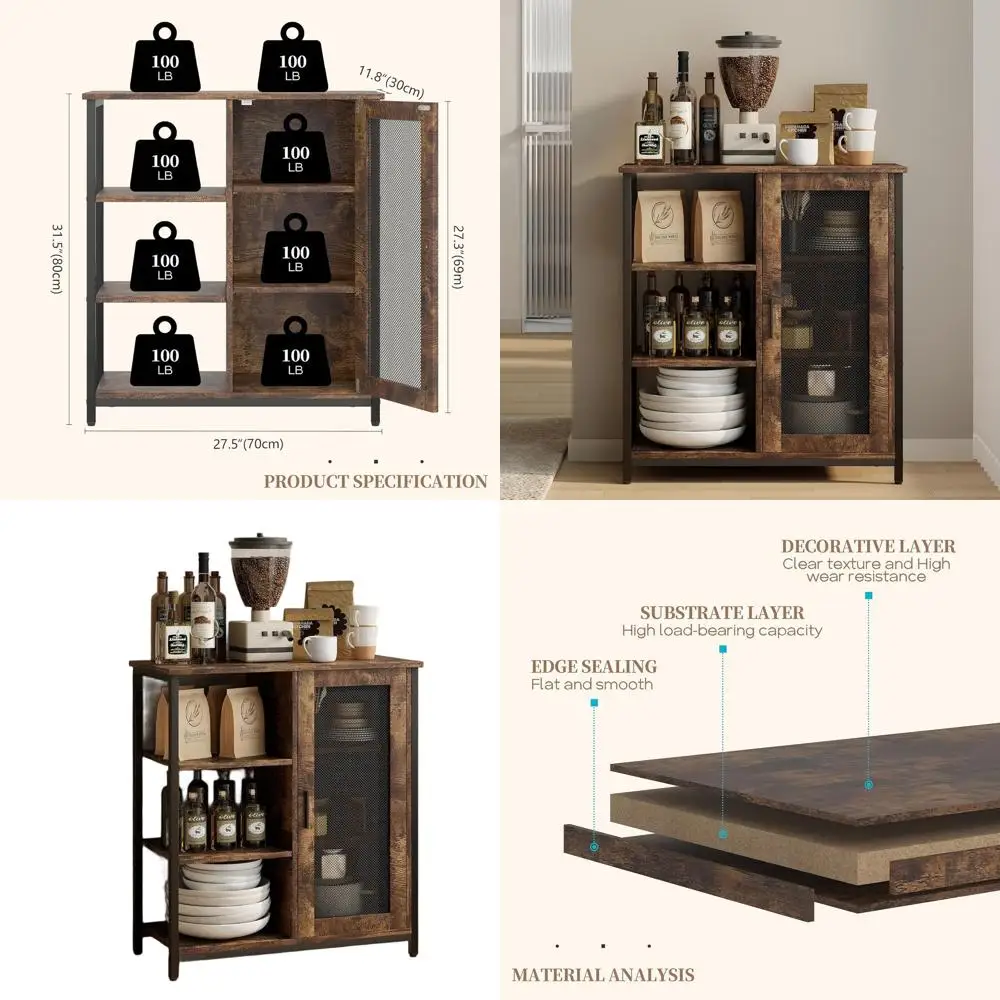 

Компактный шкаф для кафе-бара с местом для хранения вещей, мини-кухонный барный столик 27,5, очаровательный угловой барный шкаф для напитков, буф для столовой