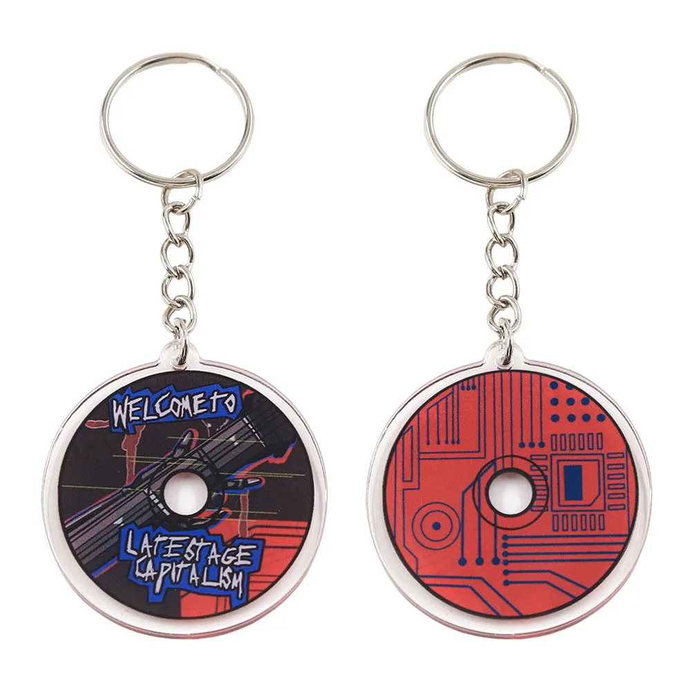 Punk Willkommen im Spätkapitalismus Acryl-Schlüsselanhänger Retro-Futuristischer Schlüsselring Techwear-Accessoire Taschenanhänger Geschenk für Gamer – Detail 1