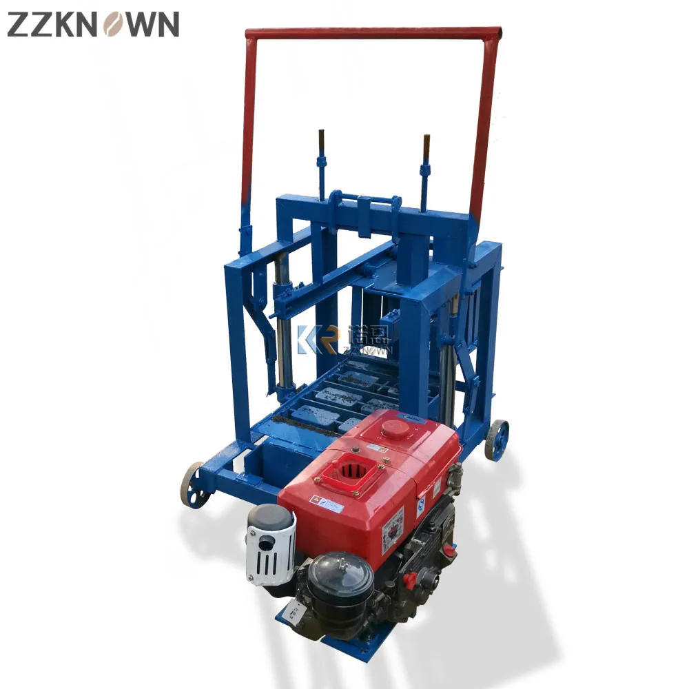 Small Scale Diesel Engine Mini Mobile Manual Cement Brick Block Making Machine Hollow Bricks Machines