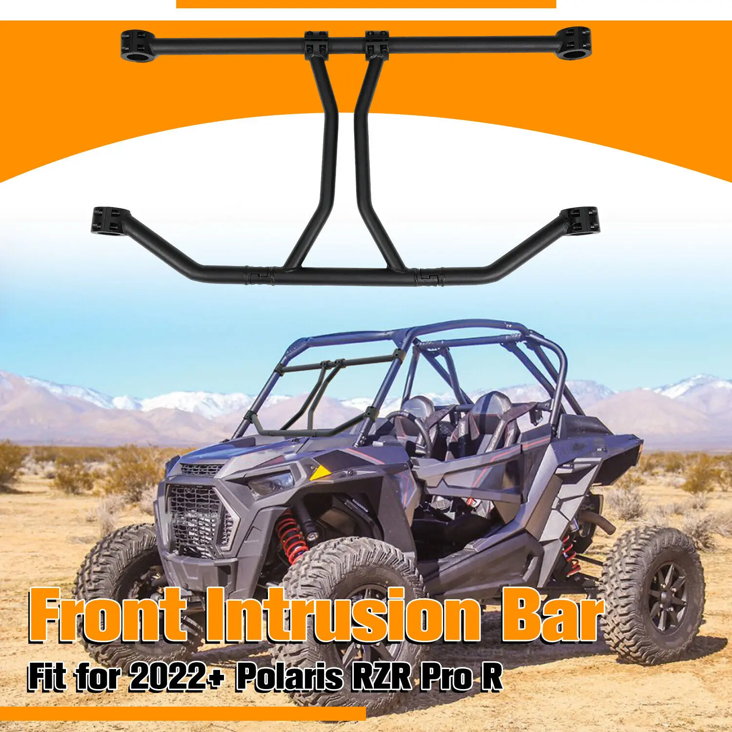

Передняя планка для вторжения, подходящая для 2022+Polaris RZR Pro R 2023 2024, СТАЛЬ, ЧЕРНАЯ