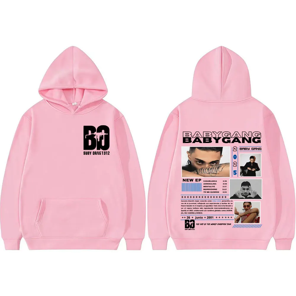 مغني الراب الطفل عصابة ألبوم جولة 2025 غطاء الجرافيك البلوز الرجال النساء الهيب هوب هوديي غير رسمي جودة عالية الراحة المتضخم هوديس